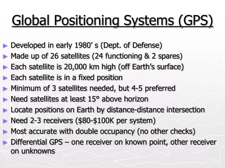 global positioning systems gps