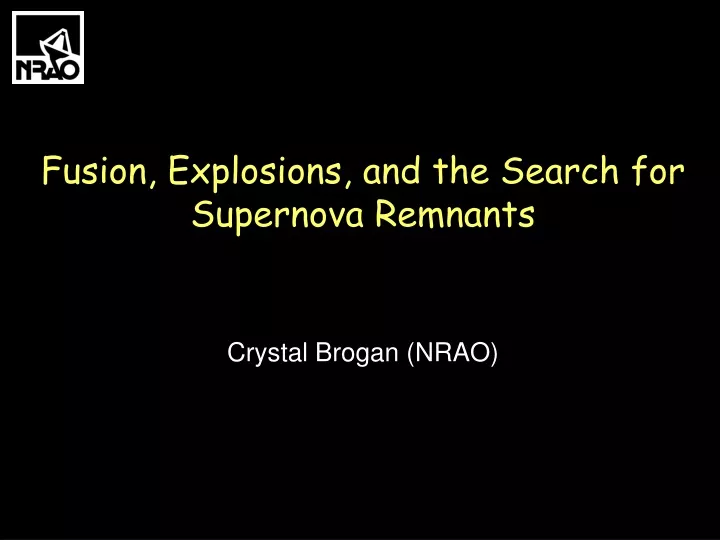 fusion explosions and the search for supernova remnants