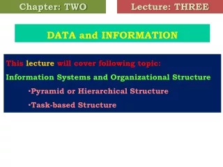 This  lecture  will cover following topic: Information Systems and Organizational Structure