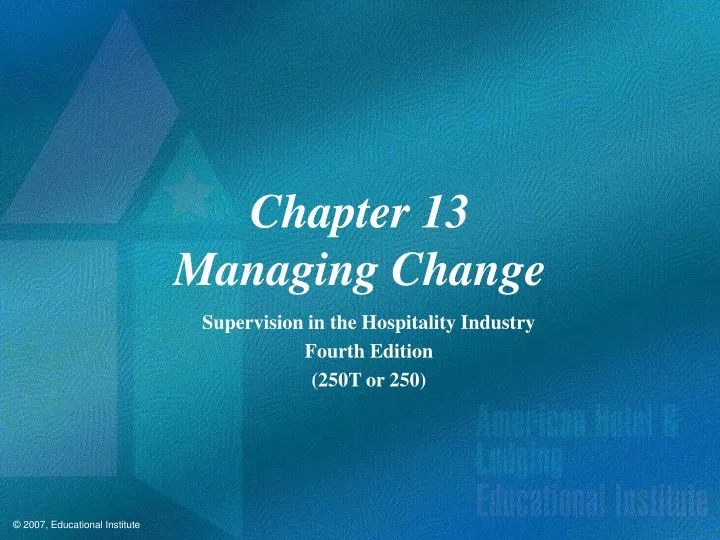 chapter 13 managing change
