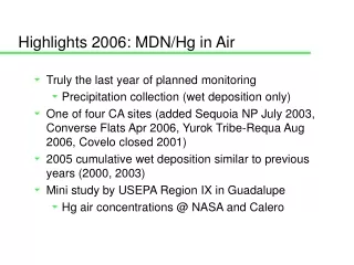 Highlights 2006: MDN/Hg in Air