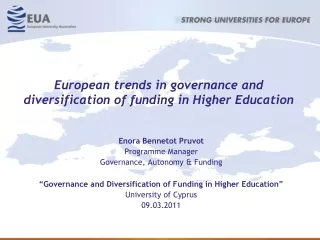 European trends in governance and diversification of funding in Higher Education