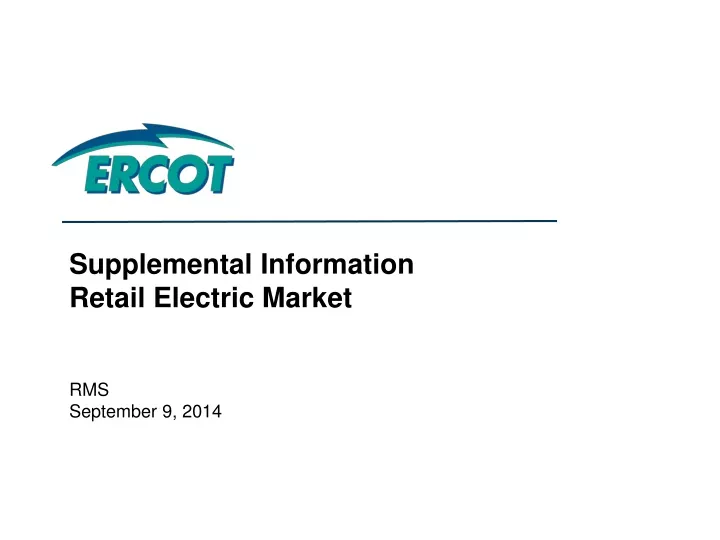 supplemental information retail electric market