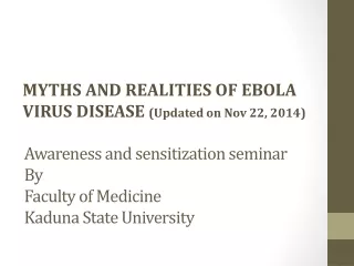 Awareness and sensitization seminar  By Faculty of Medicine Kaduna State University