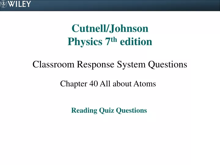 cutnell johnson physics 7 th edition