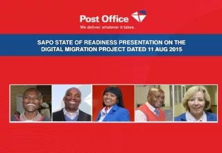 SAPO STATE OF READINESS PRESENTATION ON THE DIGITAL MIGRATION PROJECT DATED 11 AUG 2015