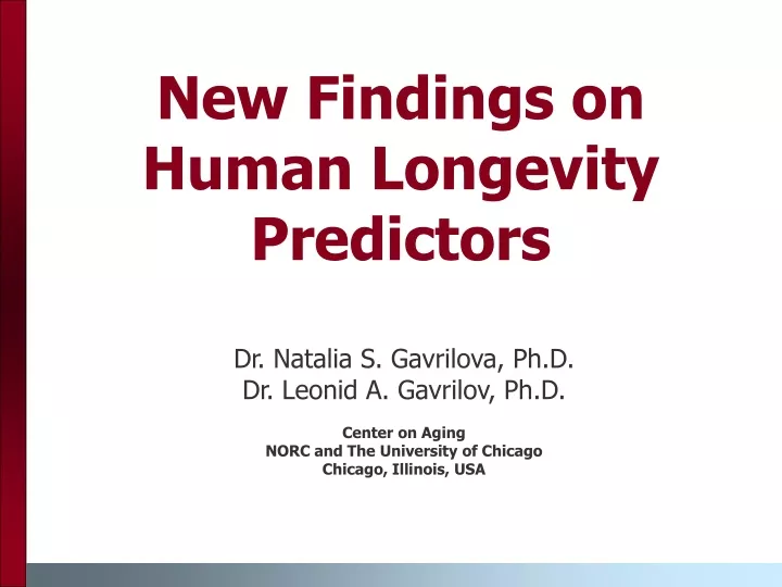new findings on human longevity predictors