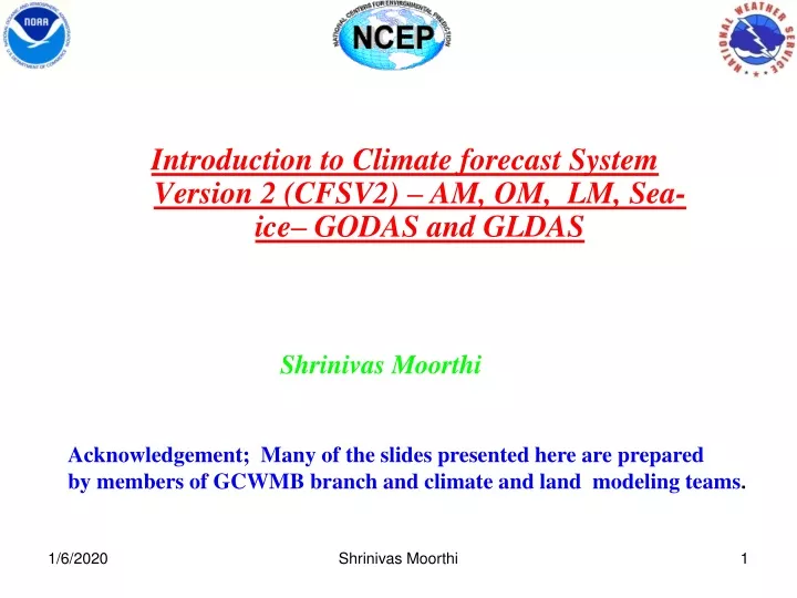 introduction to climate forecast system version
