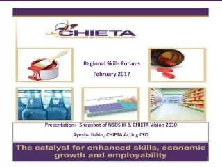 Presentation:   Snapshot of NSDS III &amp; CHIETA Vision 2030  Ayesha Itzkin, CHIETA Acting CEO