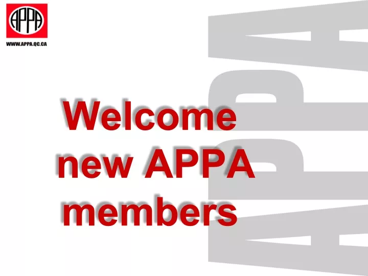 welcome new appa members