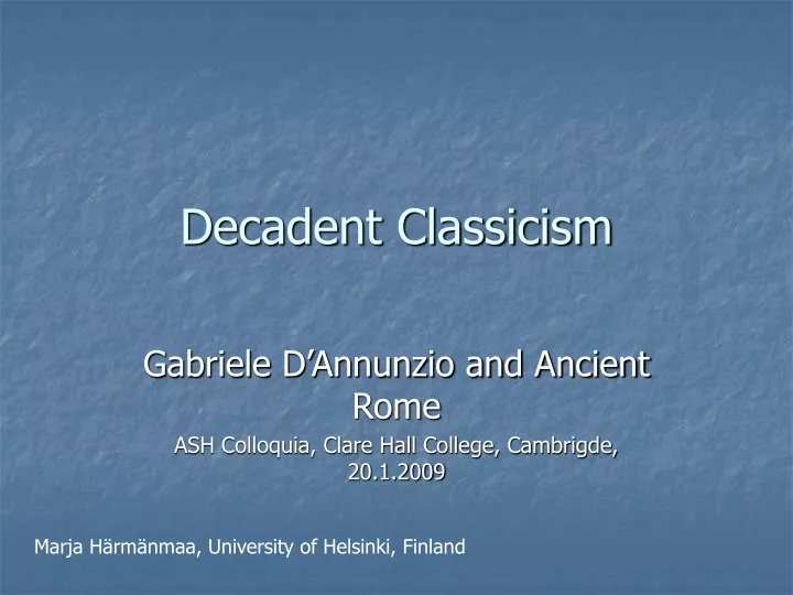 decadent classicism