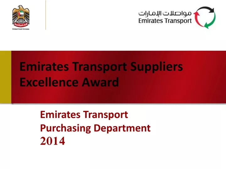 emirates transport suppliers excellence award
