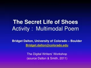 The Secret Life of Shoes Activity :  Multimodal Poem