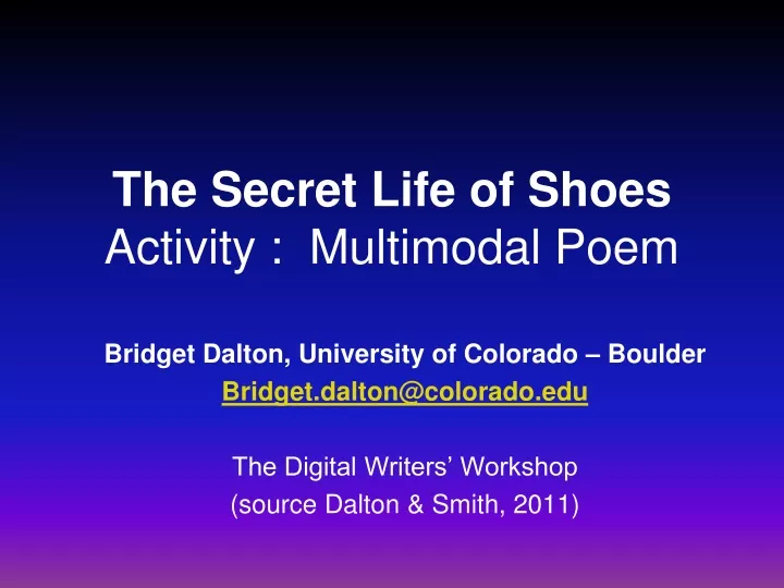 the secret life of shoes activity multimodal poem