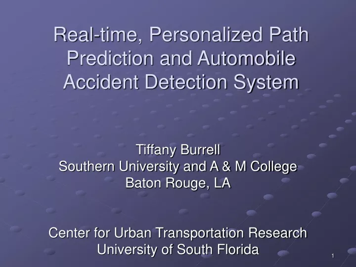 real time personalized path prediction and automobile accident detection system