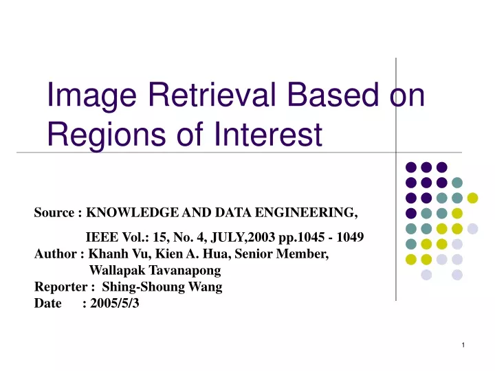 image retrieval based on regions of interest