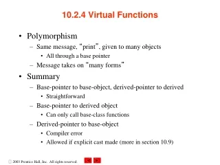 10.2.4 Virtual Functions
