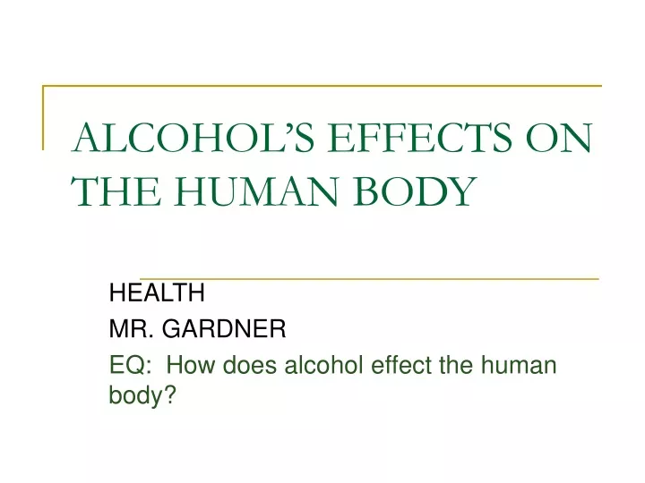 alcohol s effects on the human body