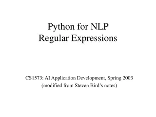 Python for NLP  Regular Expressions