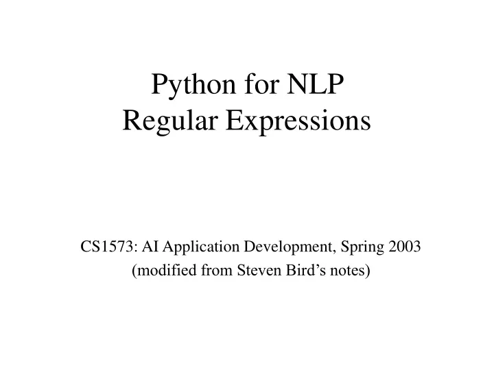 python for nlp regular expressions