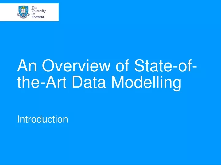 an overview of state of the art data modelling