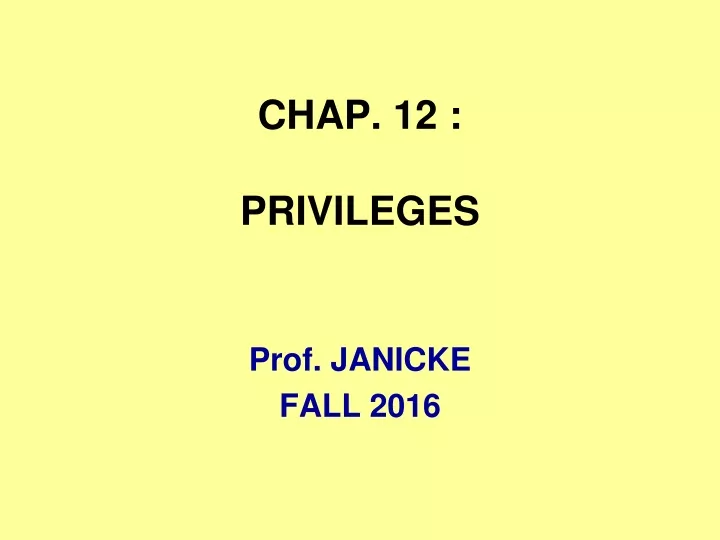 chap 12 privileges
