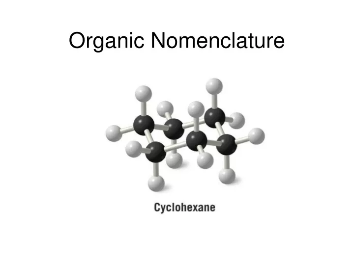 organic nomenclature