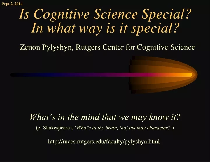 is cognitive science special in what way is it special