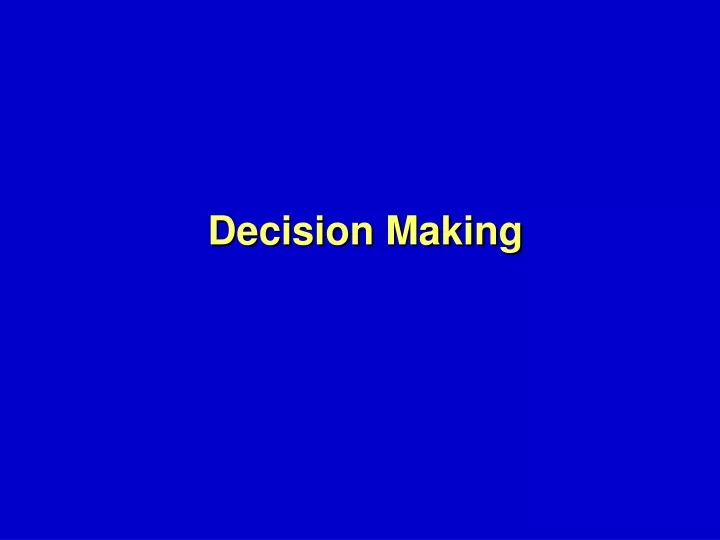 decision making