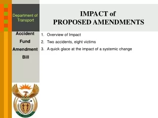 IMPACT of  PROPOSED AMENDMENTS