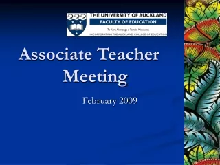 Associate Teacher 				Meeting