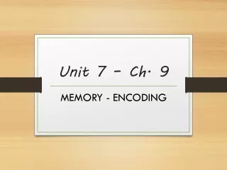 Unit 7 – Ch. 9
