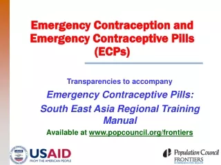 Emergency Contraception and Emergency Contraceptive Pills (ECPs)
