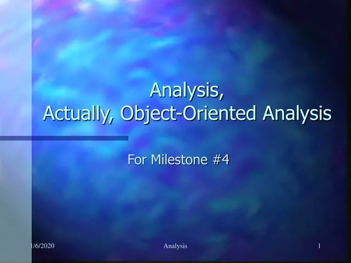 analysis actually object oriented analysis