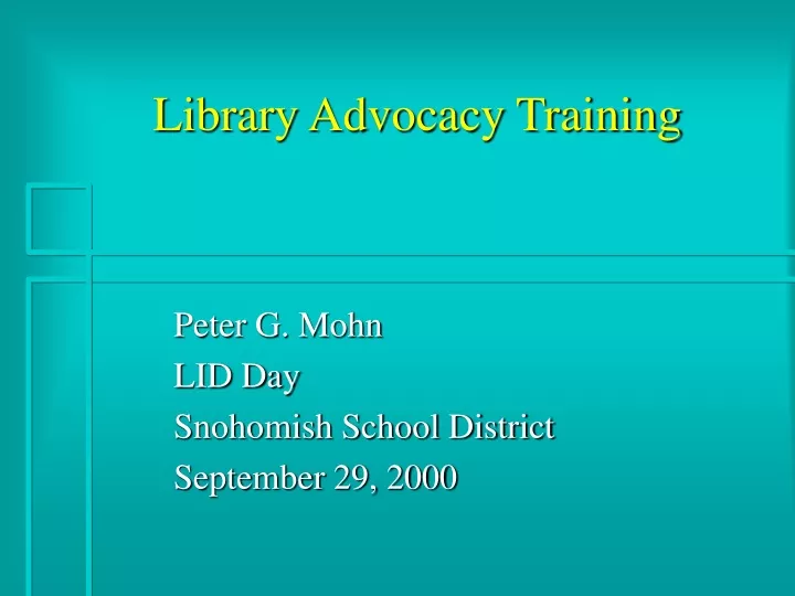 library advocacy training