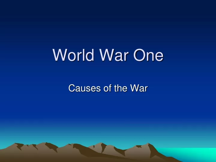 world war one