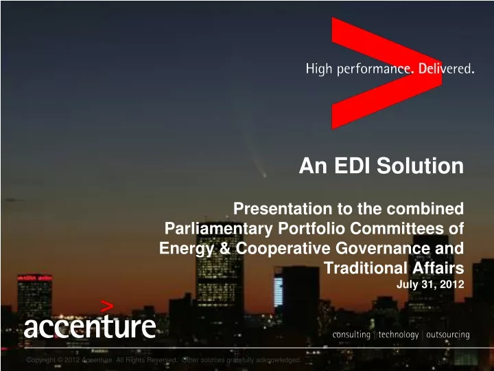 an edi solution presentation to the combined