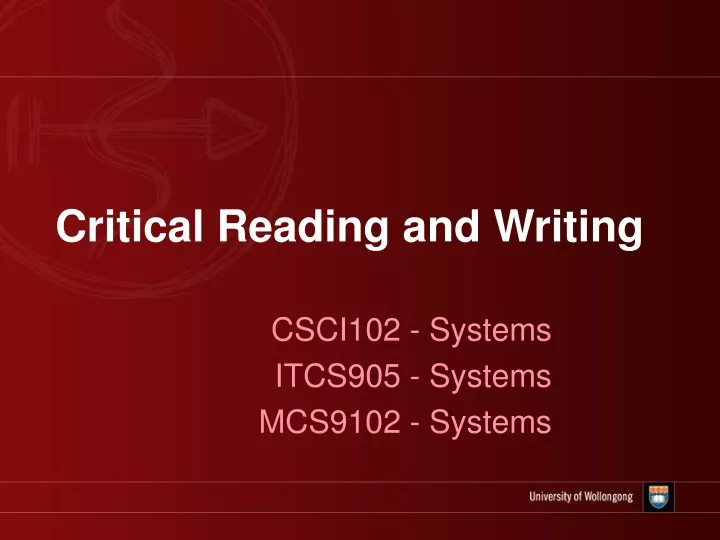 critical reading and writing