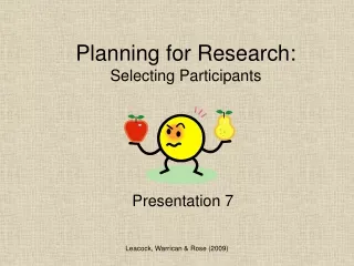 Planning for Research: Selecting Participants