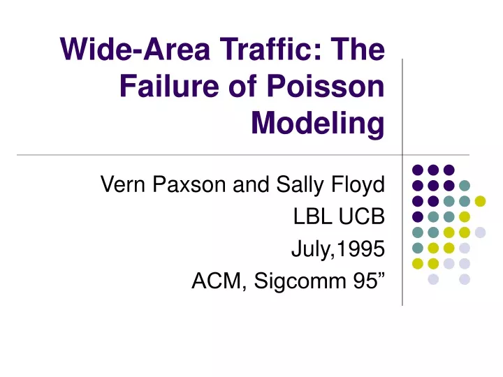 wide area traffic the failure of poisson modeling