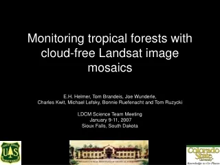 Monitoring tropical forests with cloud-free Landsat image mosaics