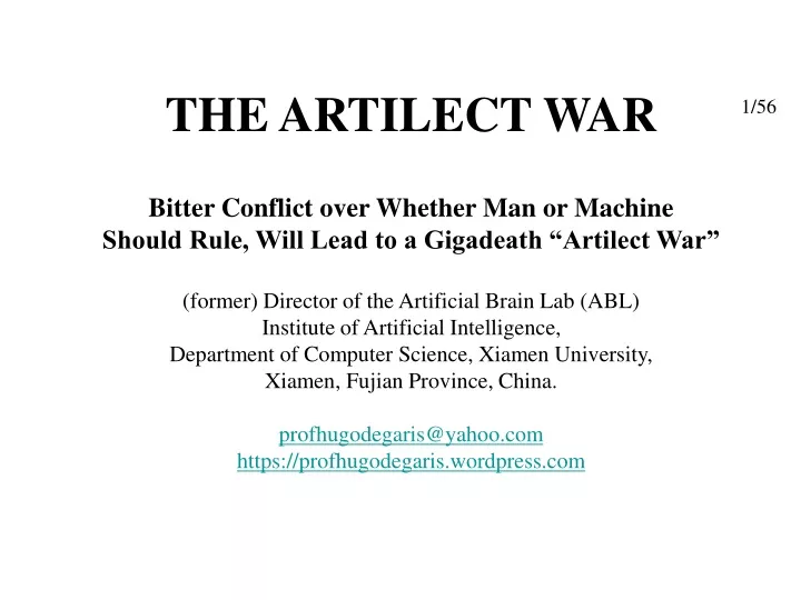 the artilect war bitter conflict over whether