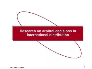 Research on arbitral decisions in international distribution