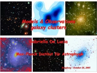Models &amp; Observations galaxy clusters Gabriella De Lucia