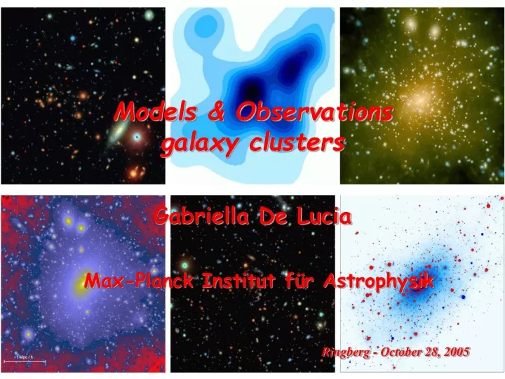 models observations galaxy clusters gabriella