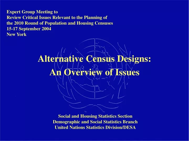 alternative census designs an overview of issues