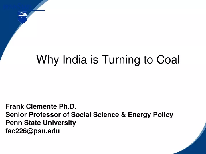 why india is turning to coal