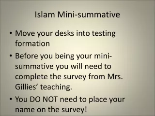 Islam Mini-summative