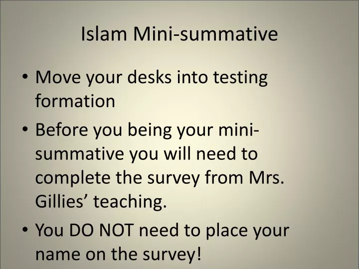 islam mini summative