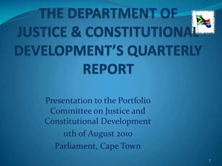 the department of justice constitutional development s quarterly report
